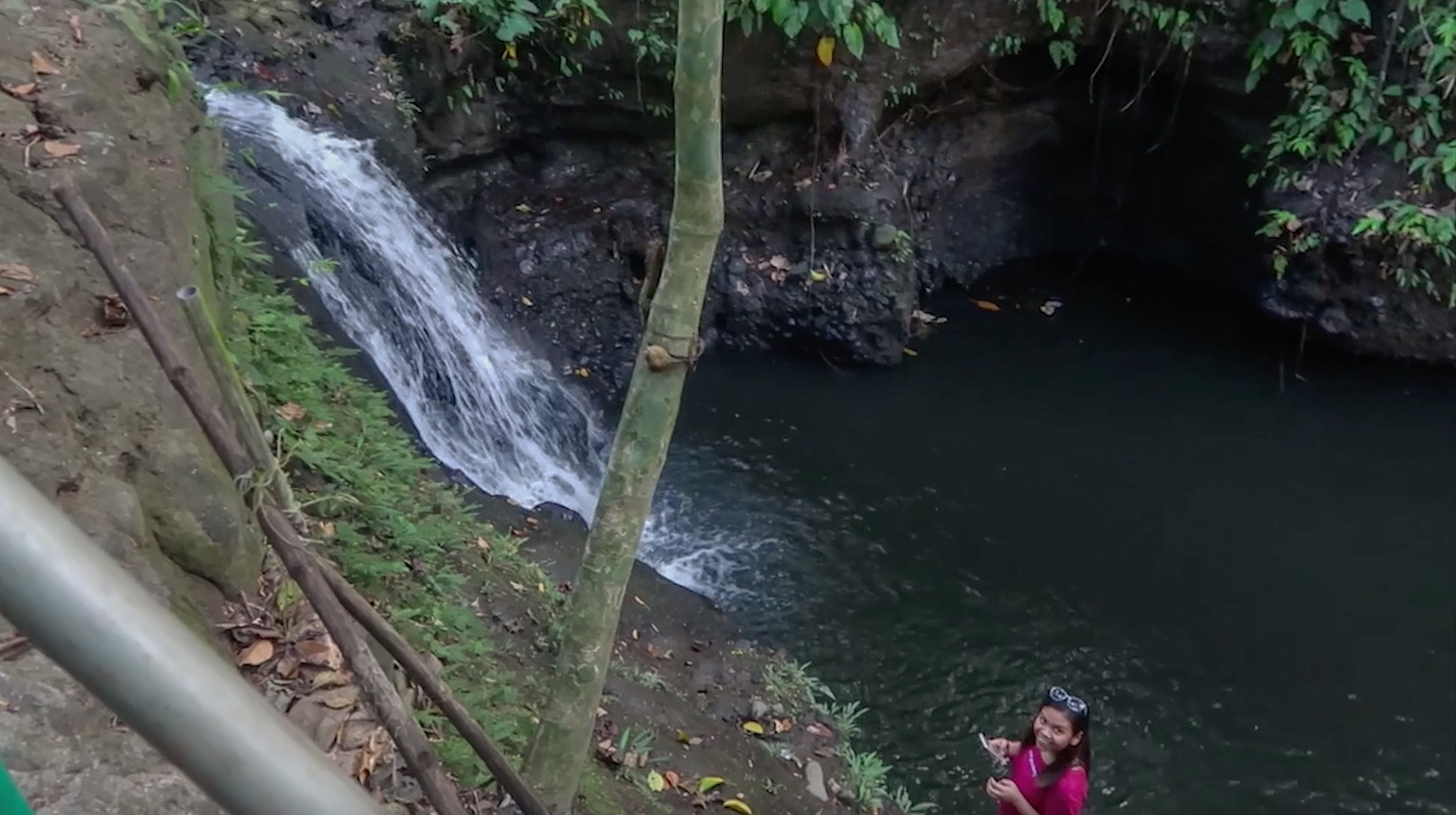 melody somido at el kabayo waterfall in subic zambales